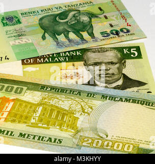 South East Africa Currency Bank Notes Stock Photo