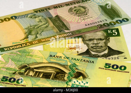 South East Africa Currency Bank Notes Stock Photo