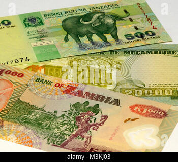 South East Africa Currency Bank Notes Stock Photo