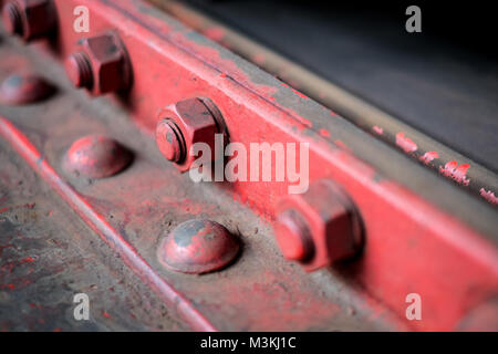 steel construction detail -  bolt, screw, nuts  and rivets closeup  - Stock Photo