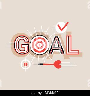 Goal Word Creative Graphic Design Modern Business Concept Over Abstract Geometric Shapes Background Stock Vector