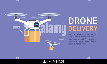 Drone delivery abstract concept vector illustration Stock Vector Image ...
