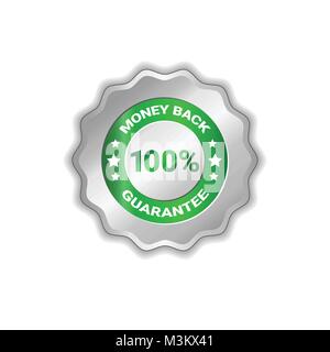 Money Back Sticker Or Seal 100 Percents Label Isolated Stock Vector