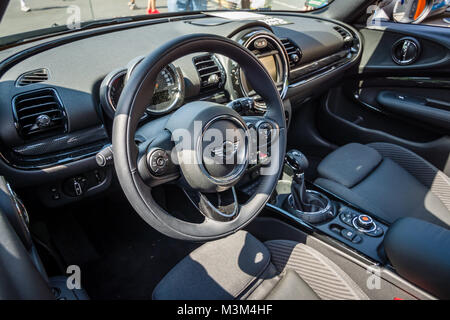 BERLIN - JUNE 05, 2016: Interior of a city car Mini Cooper S Convertible. Classic Days Berlin 2016. Stock Photo