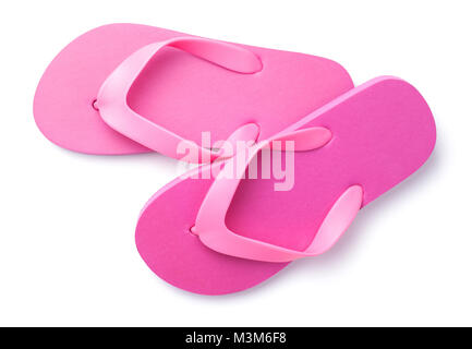 Summer flip flops isolated on white background. Top view Stock Photo ...
