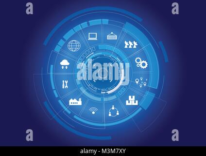 hud interface or technology background vector illustration Stock Vector