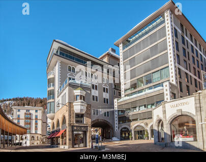 Architecture at the town center of St.Moritz, Grisons, Switzerland