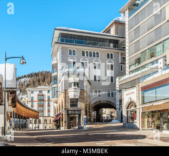 Architecture at the town center of St.Moritz, Grisons, Switzerland