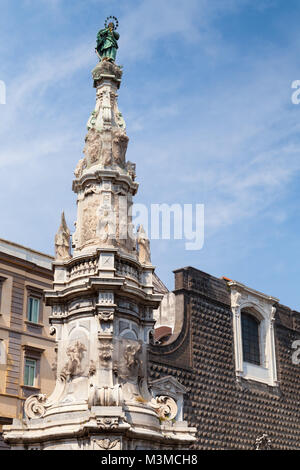 Guglia dell'Immacolata obelisk in Naples, Italy Stock Photo