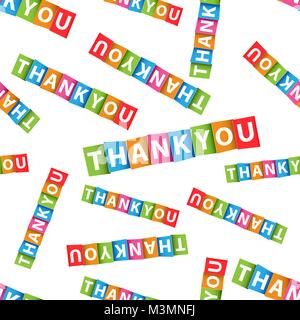 Thank you colorful card seamless pattern background. Business flat vector illustration. Thank you sign symbol pattern. Stock Vector