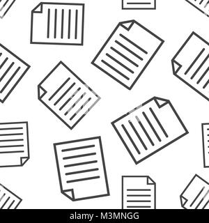 Document seamless pattern background. Business flat vector illustration. Note page sign symbol pattern. Stock Vector