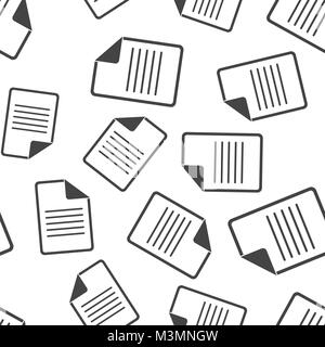 Document seamless pattern background. Business flat vector illustration. Note page sign symbol pattern. Stock Vector