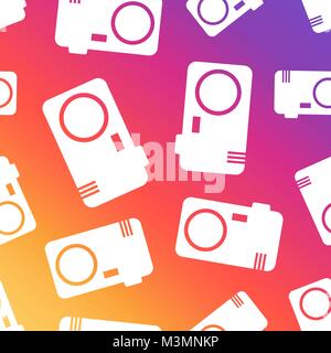 Camera seamless pattern background. Business flat vector illustration. Camera sign symbol pattern. Stock Vector