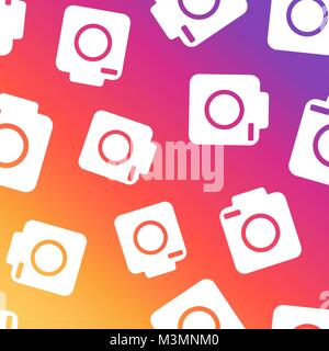 Camera seamless pattern background. Business flat vector illustration. Camera sign symbol pattern. Stock Vector