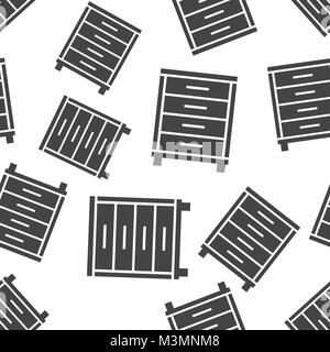 Cupboard seamless pattern background. Business flat vector illustration. Cupboard furniture sign symbol pattern. Stock Vector