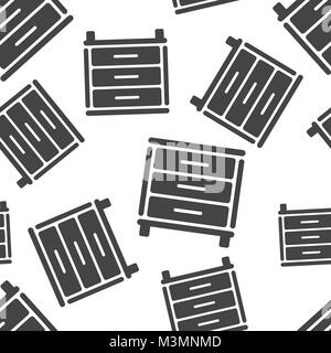 Cupboard seamless pattern background. Business flat vector illustration. Cupboard furniture sign symbol pattern. Stock Vector