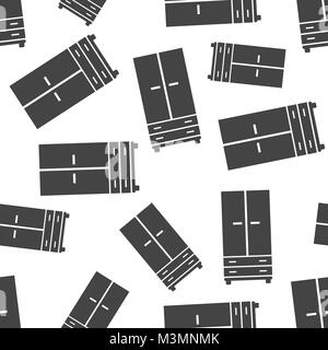 Cupboard seamless pattern background. Business flat vector illustration. Cupboard furniture sign symbol pattern. Stock Vector