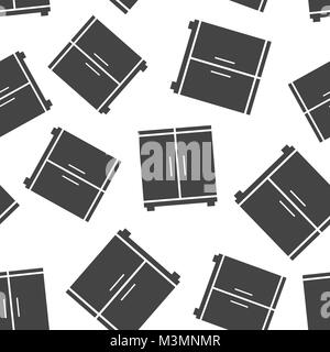 Cupboard seamless pattern background. Business flat vector illustration. Cupboard furniture sign symbol pattern. Stock Vector