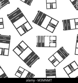 Cupboard seamless pattern background. Business flat vector illustration. Cupboard furniture sign symbol pattern. Stock Vector