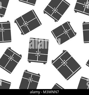 Cupboard seamless pattern background. Business flat vector illustration. Cupboard furniture sign symbol pattern. Stock Vector