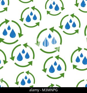 Water cycle seamless pattern background. Business flat vector illustration. Water cycle sign symbol pattern. Stock Vector