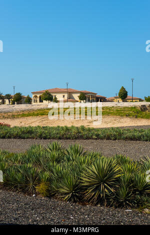 Saadiyat Beach Villas Abu Dhabi, 4th February, 2018: Life in Abu Dhabi, View of Villa and Residential Block Stock Photo