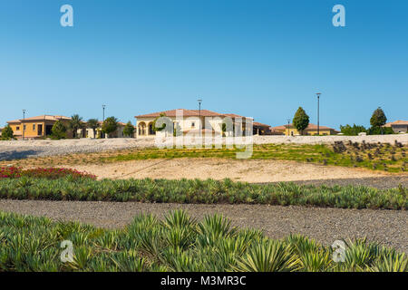 Saadiyat Beach Villas Abu Dhabi, 4th February, 2018: Life in Abu Dhabi, View of Villa and Residential Block Stock Photo