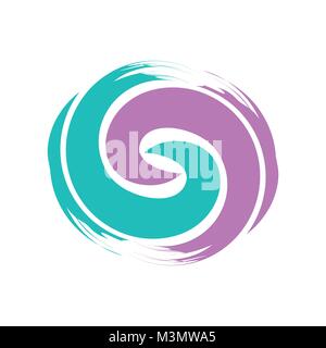 Simple Initial S Zen Refresh Symbol Brush Vector Graphic Design Stock Vector