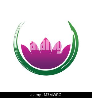 Lotus Zen Abstract Symbol Brush Vector Graphic Design Stock Vector