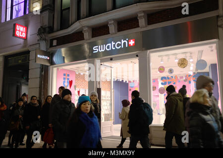 Swatch store on Oxford Street, London, England, UK Stock Photo