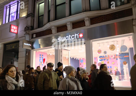 Swatch watches store on Oxford Street London Stock Photo Alamy