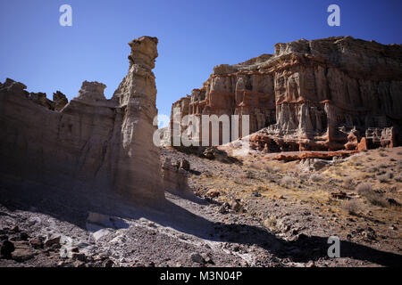The pinnacle used as part of the scenery simulating an alien planet during the crash landing of the Jupiter 2 in the 60's tv show LOST IN SPACE. Stock Photo