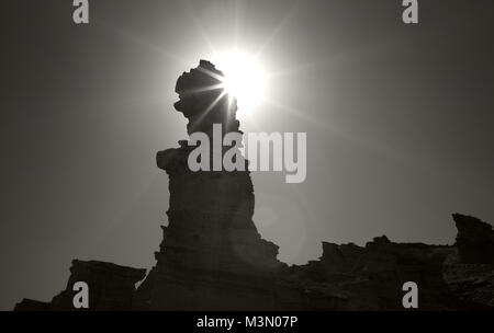 The pinnacle used as part of the scenery simulating an alien planet during the crash landing of the Jupiter 2 in the 60's tv show LOST IN SPACE. Stock Photo