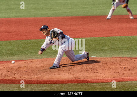 Japanese baseball pitcher (Hirofumi Yamanaka) Stock Photo