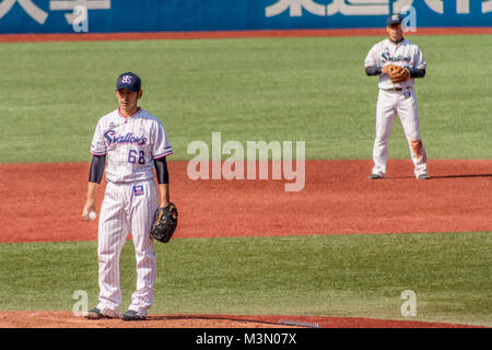 Japanese baseball pitcher (Hirofumi Yamanaka) Stock Photo