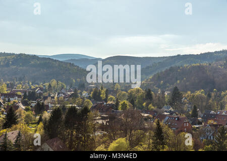 City of Wernigerode in the Harz Mountains in Saxony-Anhalt, Germany Stock Photo