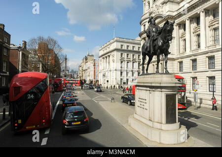 Equestrian statue of Prince George, Duke of Cambridge on Whitehall in London, England, United Kingdom. April 5th 2015 © Wojciech Strozyk / Alamy Stock