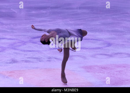 Yu Na Kim of the Korea performs at the Pacific Coliseum during an exhibition to mark the end of the Figure Skating Competition of the Vancouver Olympics. Stock Photo