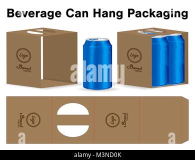 can packaging die cut template 3d mockup Stock Vector