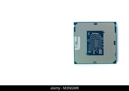 Computer CPU processor on white background Stock Photo