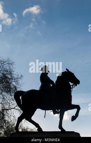 A statue of Edward VII on his horse in Waterloo Place, London, England Stock Photo