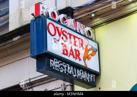 Exterior view of the famous Rogano Seafood Restaurant, Exchange Place, Glasgow, Scotland, UK Stock Photo