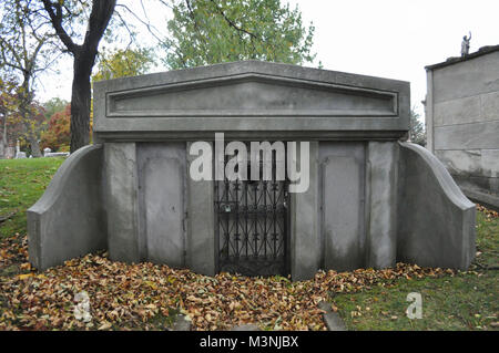 Abandoned and Forgotten Mausoleum in a Cemetery Stock Photo