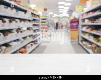 Empty table in front of blurred background Stock Photo