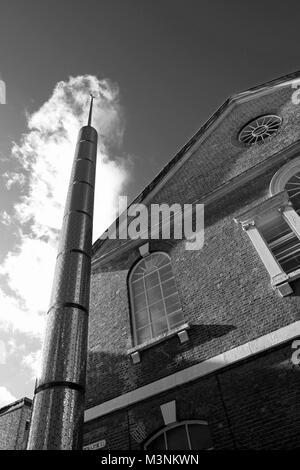 Ornate silver chimney on Brick Lane, East London Stock Photo