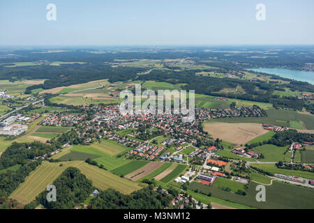 Aerial view of Inning am Ammersee, 82266,  Bavaria, Germany Stock Photo