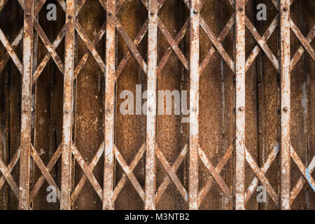 Rusty Sliding Steel Gate Stock Photo