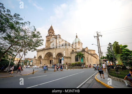 Manila, Philippines - Feb 10, 2018 : Manila Cathedral located in the Intramuros district of Manila, Philippines Stock Photo