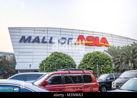 Manila, Philippines - Feb 10, 2018 : Signboard of Mall of Asia shopping mall in Pasay, Manila city Stock Photo