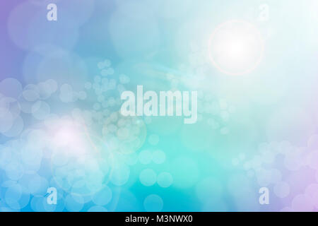 Abstract bokeh soft blue green pastel lens flare Stock Photo